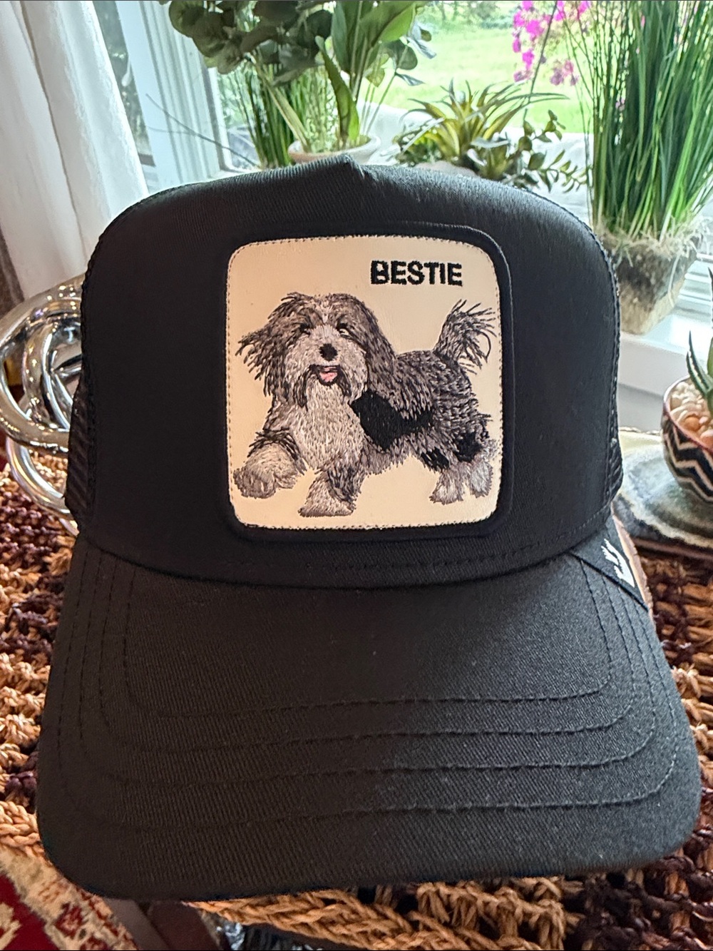 Goorin Bros The Farm Bestie Dog Trucker Hat Black NWT 101-1782 - Picture 2 of 4